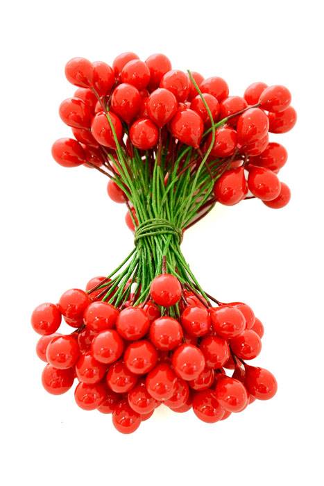 7mm Holly Berries Red Pkg/144