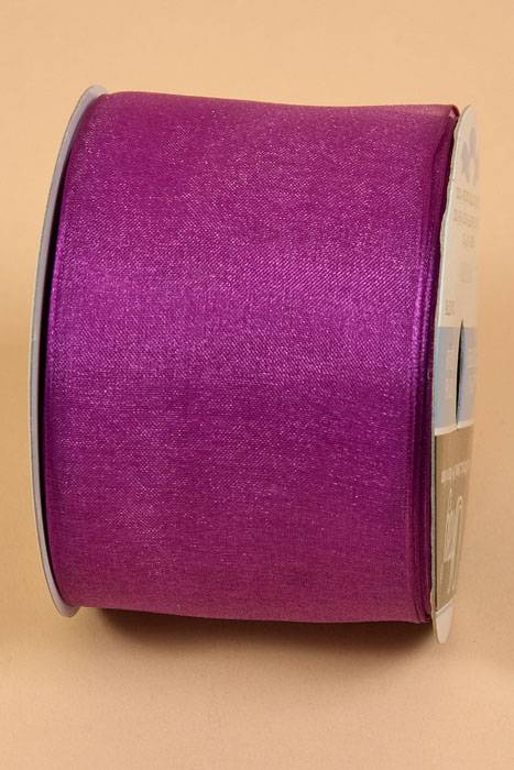 2.5" X 25yds Wired Encore Sheer Ribbon New Fuchsia