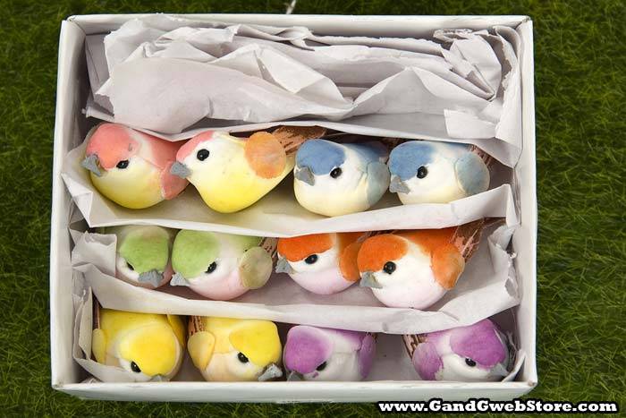1.5" Mushroom Bird Assorted Pkg/24