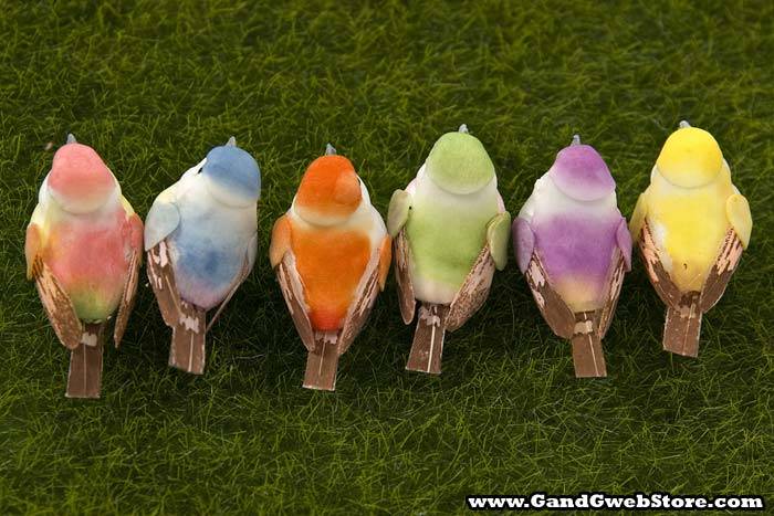 1.5" Mushroom Bird Assorted Pkg/24