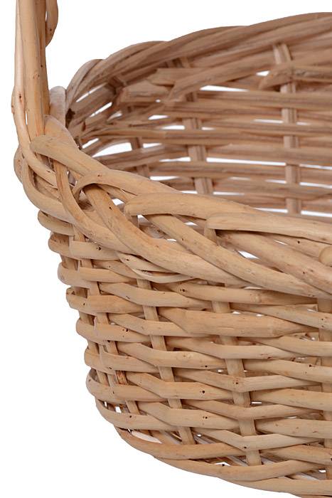 12" X 12" Round Willow Basket W/handle Natural
