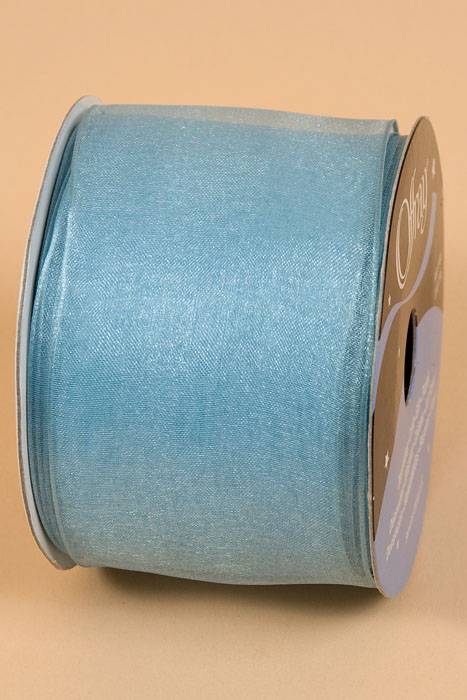 2.5" X 25yds Wired Encore Sheer Ribbon Light Blue