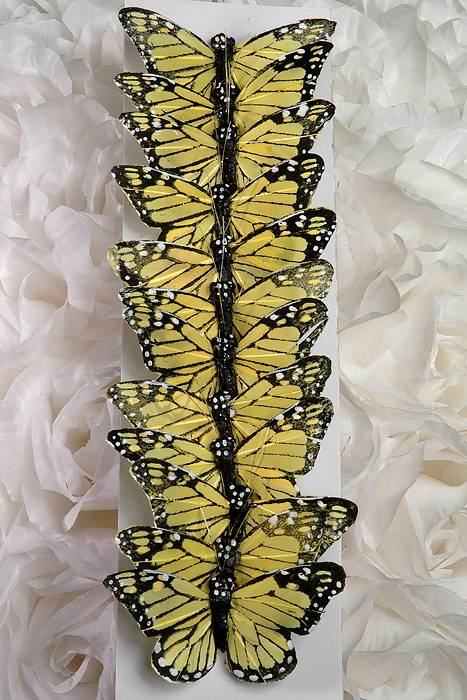 3" Butterfly Monarch Yellow Pkg/12