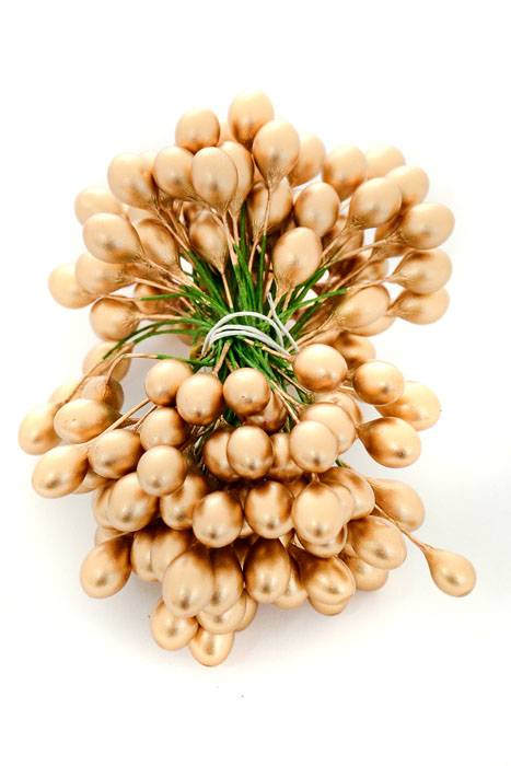 8mm Holly Berries Gold Pkg/10 Bundles
