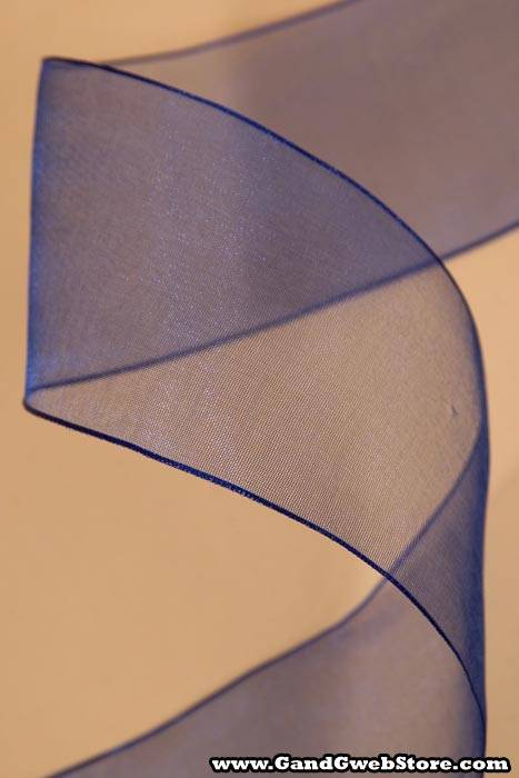 2.5" X 25yds Wired Encore Sheer Ribbon Royal