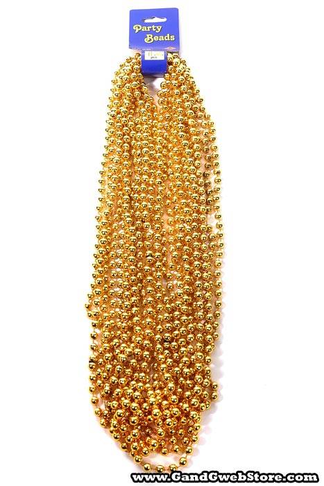 Round Party Beads Gold Pkg/12
