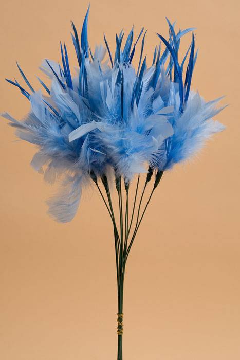 14" Owl Feather Light Blue Pkg/12