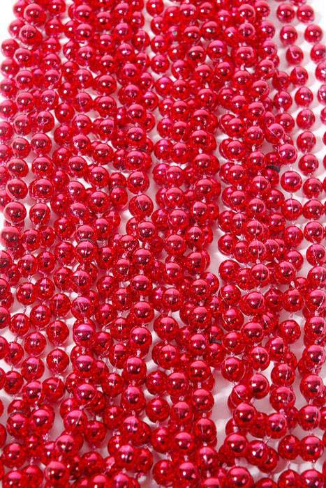 Round Party Beads Red Pkg/12