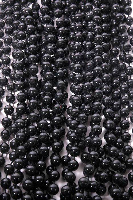 Round Party Beads Black Pkg/12