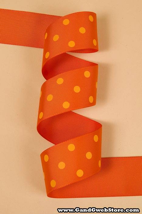 1-1/2" X 17yds Grosgrain Autumn Ribbon Orange