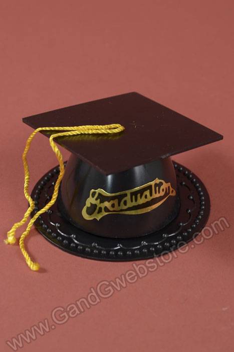 3.5" Graduate Hat Black Pkg/12