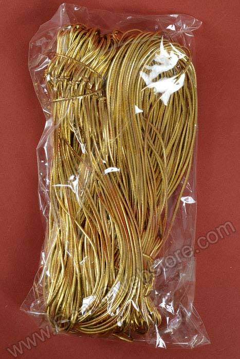 16" Metallic Stretch Loop W/bow Gold Pkg/100