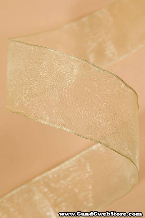 1.5" X 25yds Wire Sheer Ribbon Maize