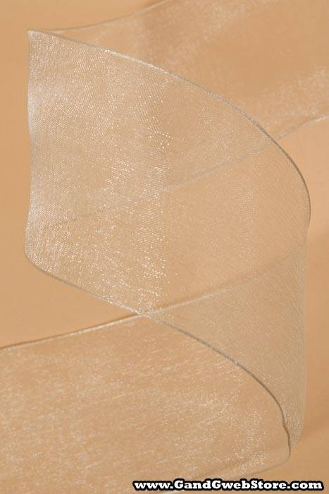 2.5" X 25yds Wired Encore Sheer Ribbon Ivory