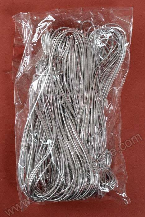 14" Metallic Stretch Loop W/bow Silver Pkg/100