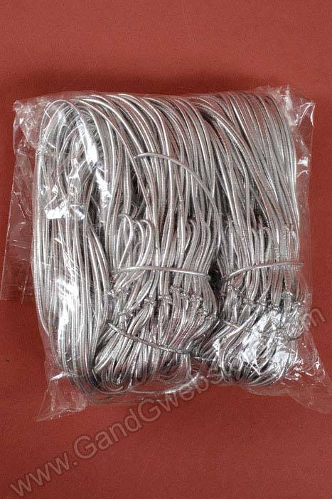 19" Metallic Stretch Loop W/bow Silver Pkg/100