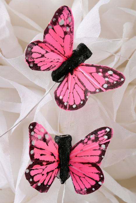1" Mini Butterfly Pink Pkg/12
