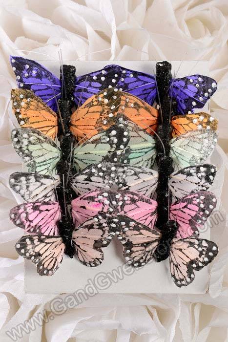 1" Mini Butterfly Assort Pkg/12
