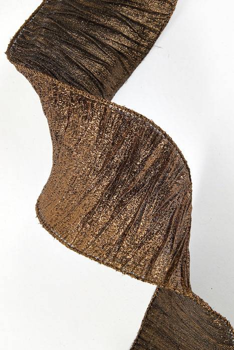 4" X 10yds Khady Pleated Ribbon Chocolate