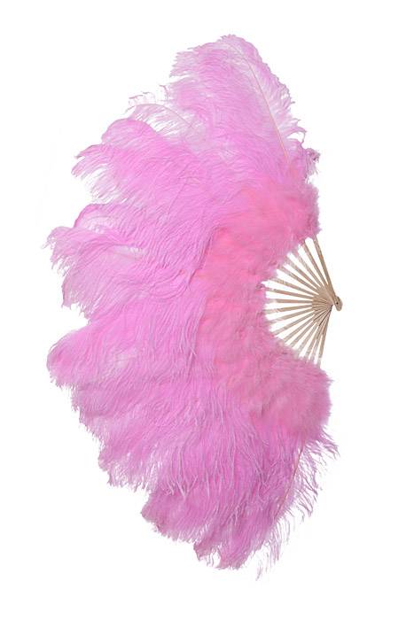 48" X 24" 18-slice Ostrich Feather Fan Pink