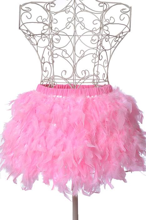 12" 3-layer Feather On Satin Decoration Pink