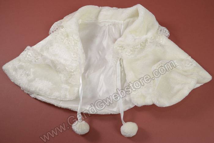 Faux Fur Shawl White