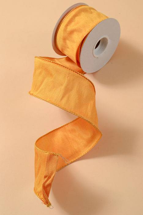 2.5" X 10yds Wired Anisha Ribbon Gold