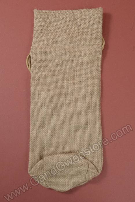 5.5 X 15 X 3.5" Jute Wine Bag Natural Pkg/6