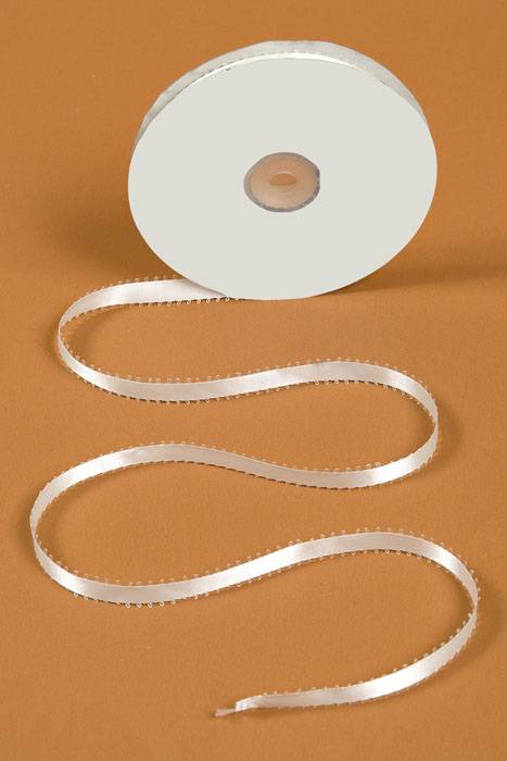 Picot Ribbon Bridal White