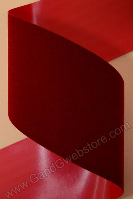 4" X 25yds Vel-pruf Ribbon Holiday Red