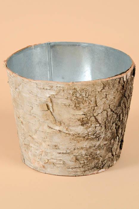 7" X 5.5" Birch Pot W/zinc (Natural)