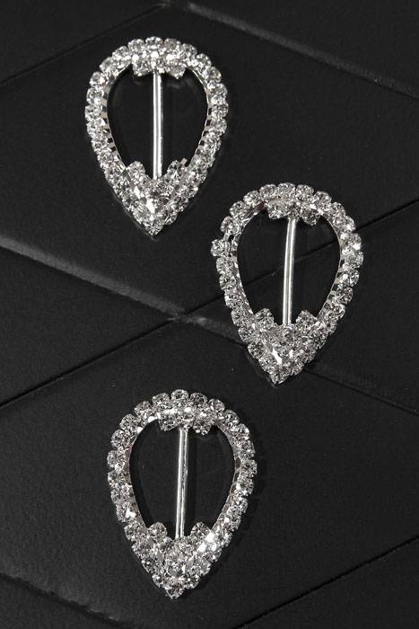 30mm Tear Drop Ribbon Button Pkg/3