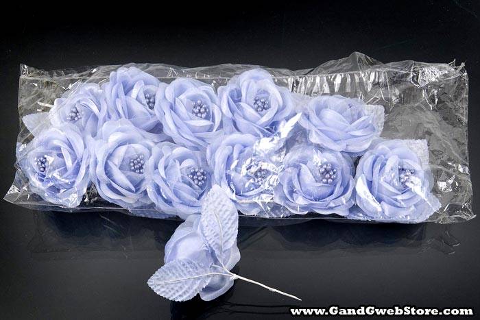 4" Satin Rose Pick W/pips Periwinkle Pkg/12