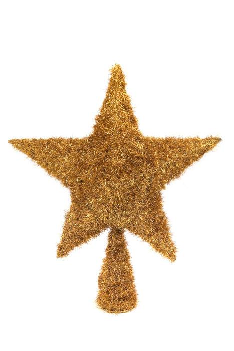 16" Star W/angel Hair Antique Gold