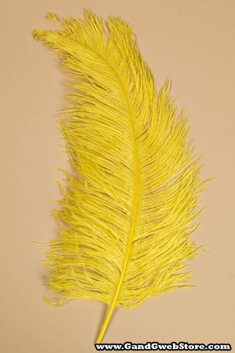 18"-22" Ostrich Feather Yellow Pkg/12