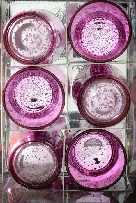 2.5" Mercury Glass Votive Holder Pink Pkg/6