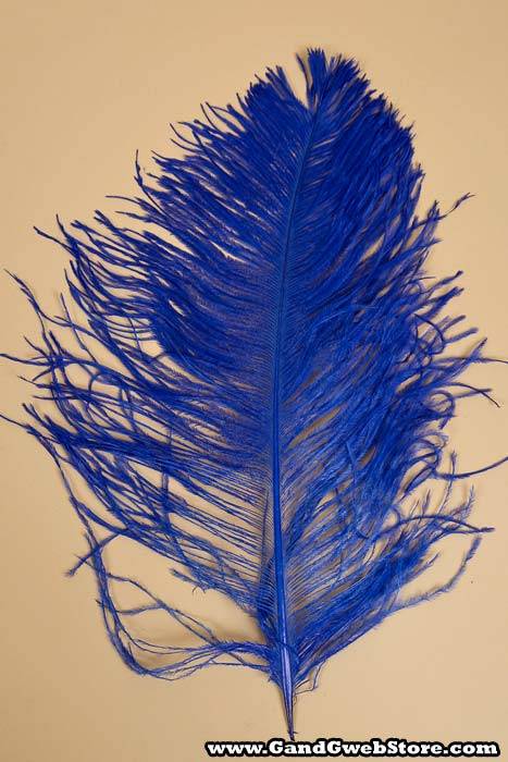 14"-16" Single Ostrich Feather Royal Blue