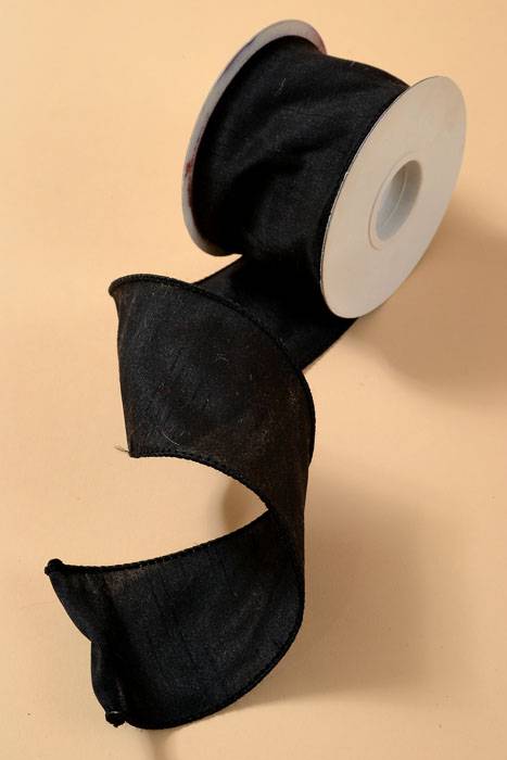 2.5" X 10yds Wired Anisha Ribbon Black