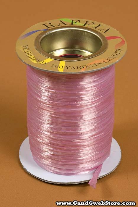 100yds Pearlized Raffia Pink