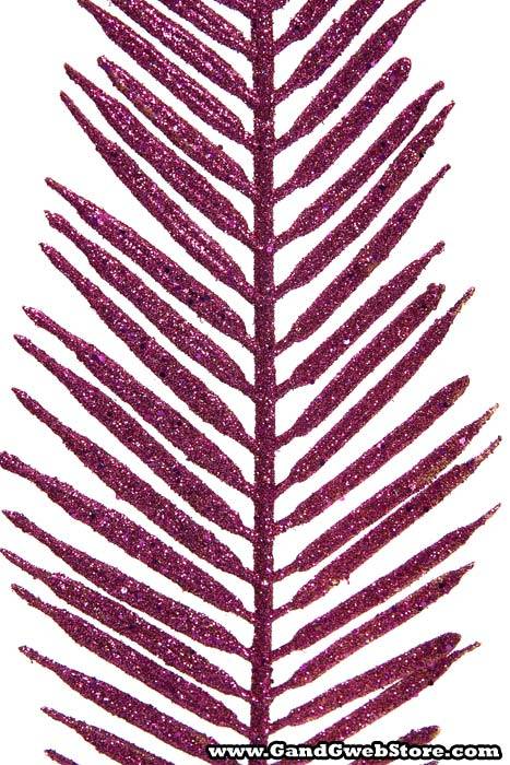 15" Glitter Cycus Leaf Fuchsia