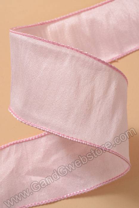 2.5" X 10yds Wired Anisha Ribbon Light Pink