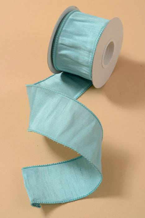 2.5" X 10yds Wired Anisha Ribbon Aqua