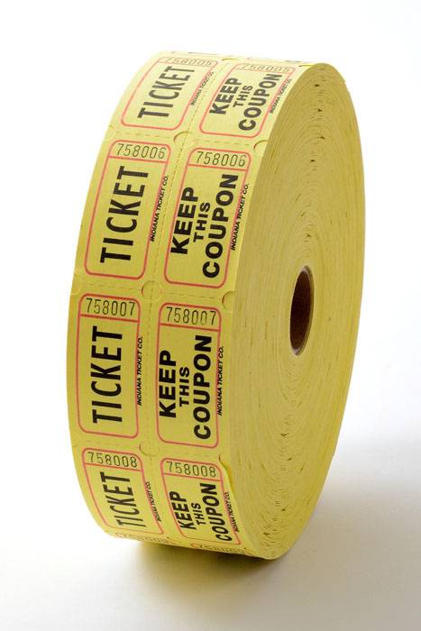 Double Roll Raffle Ticket Yellow 1000/roll