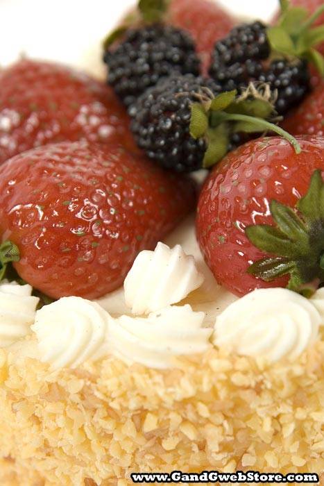 6" X 4" Cake W/strawberry/raspberry Cream/red