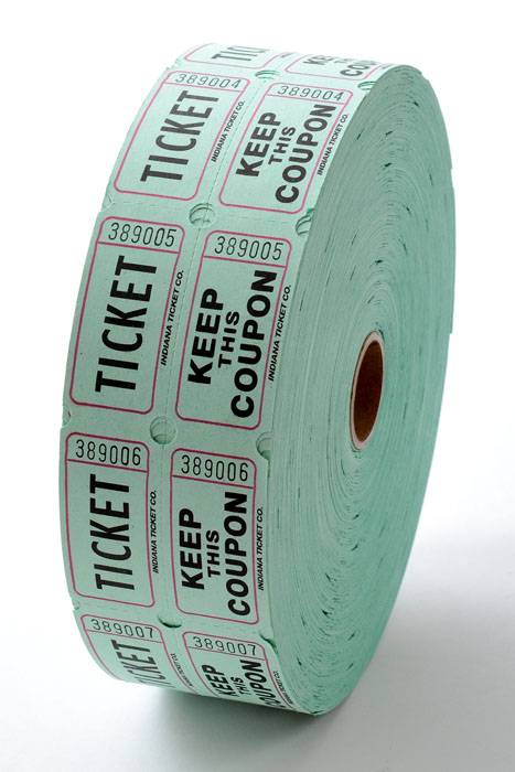 Double Roll Raffle Ticket Green 1000/roll