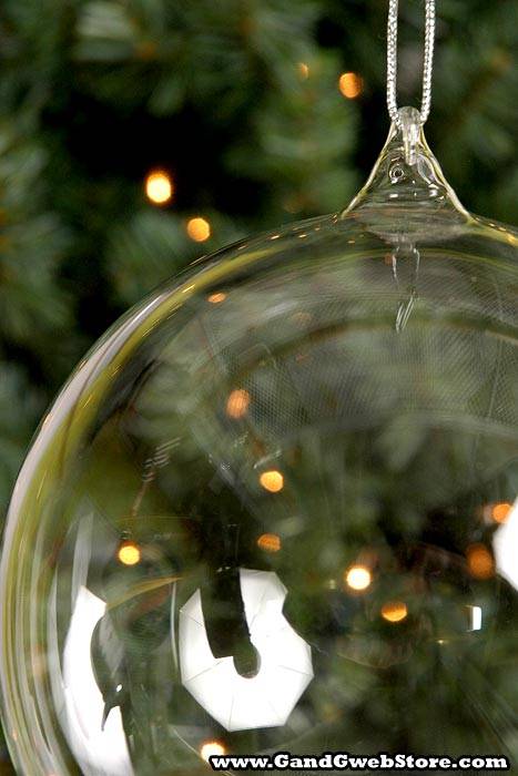 120mm Hook Glass Ball Clear