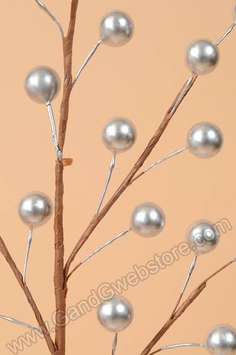 18" Berry Spray Silver (Pkg/12)