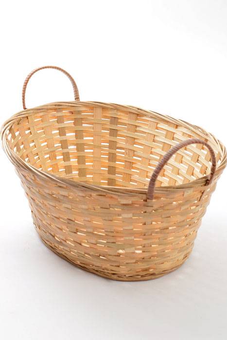 12" X 9.5" X 5" Oval Bamboo Bowl (Natural)