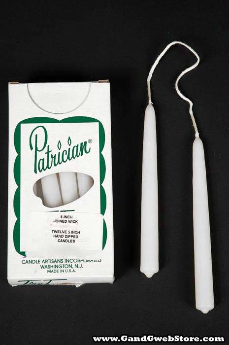 5" Joined Wick Candle Pkg/12 White