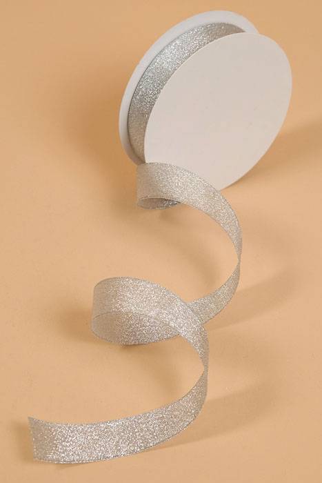 1" X 25yds Luster Metallic Ribbon Silver
